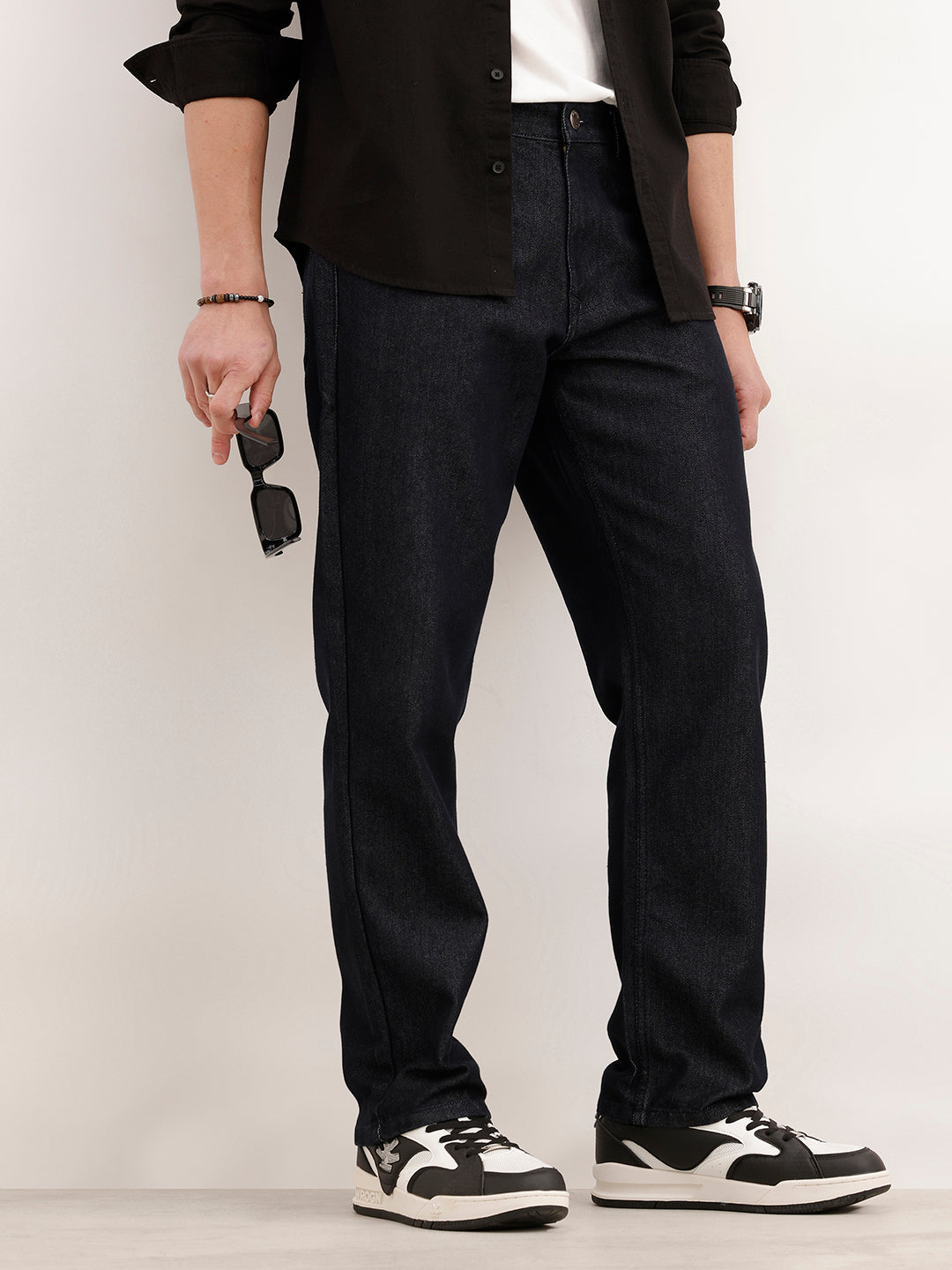 Solid Anti Fit Denim Jeans | Dark Blue