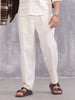 Striped Loose Fit Trousers | White