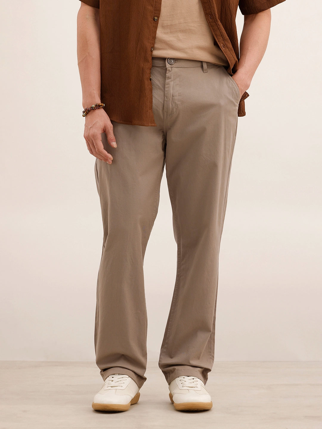 Anti Fit Solid Trouser | Beige