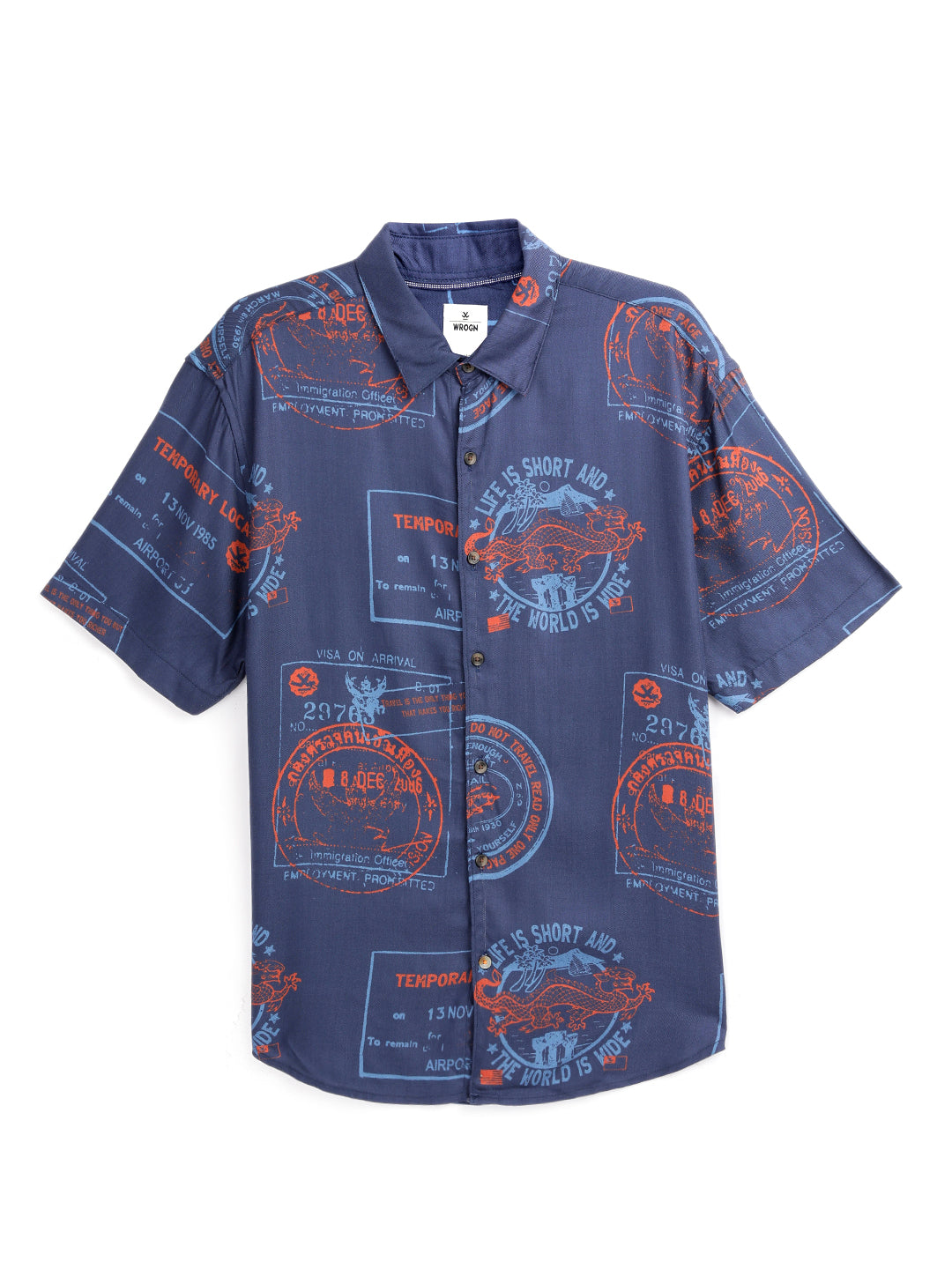 Viscose Navy AOP Shirt