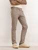 Solid Slim Fit Pleated Trouser | Grey