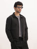 Solid Comfort Fit Puffer Jacket | Black