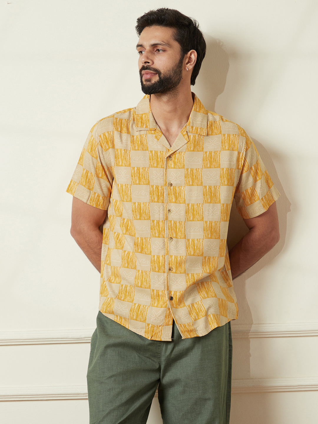 Resort Collar AOP Shirt in Yellow