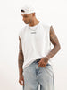 Solid Cut Off Sleeves T-Shirt | White