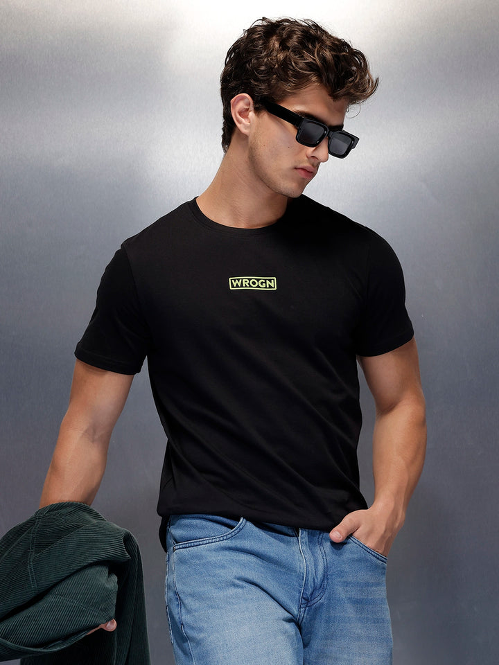 Solid Regular Fit T-Shirt   |  Black