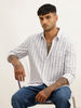 Regular Fit Striped Full Sleeve Shirt | Purple