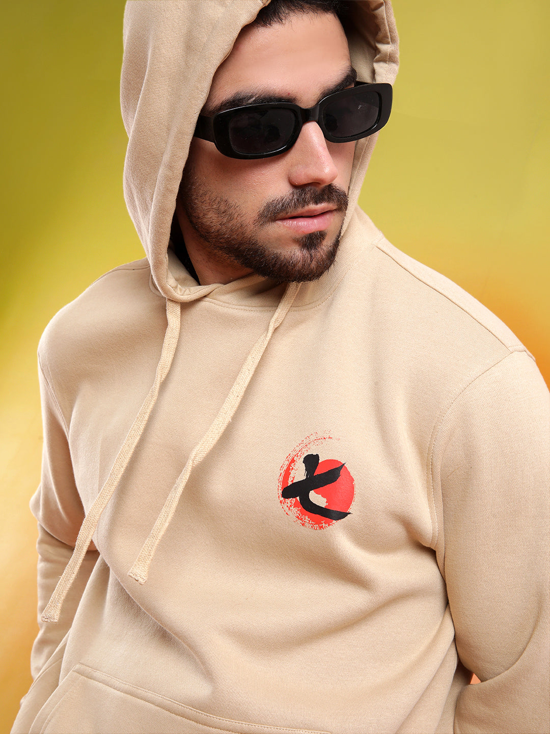 Beige Printed Naruto Hoodie