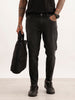 Faded Skinny Crop Fit Denim Jeans | Black