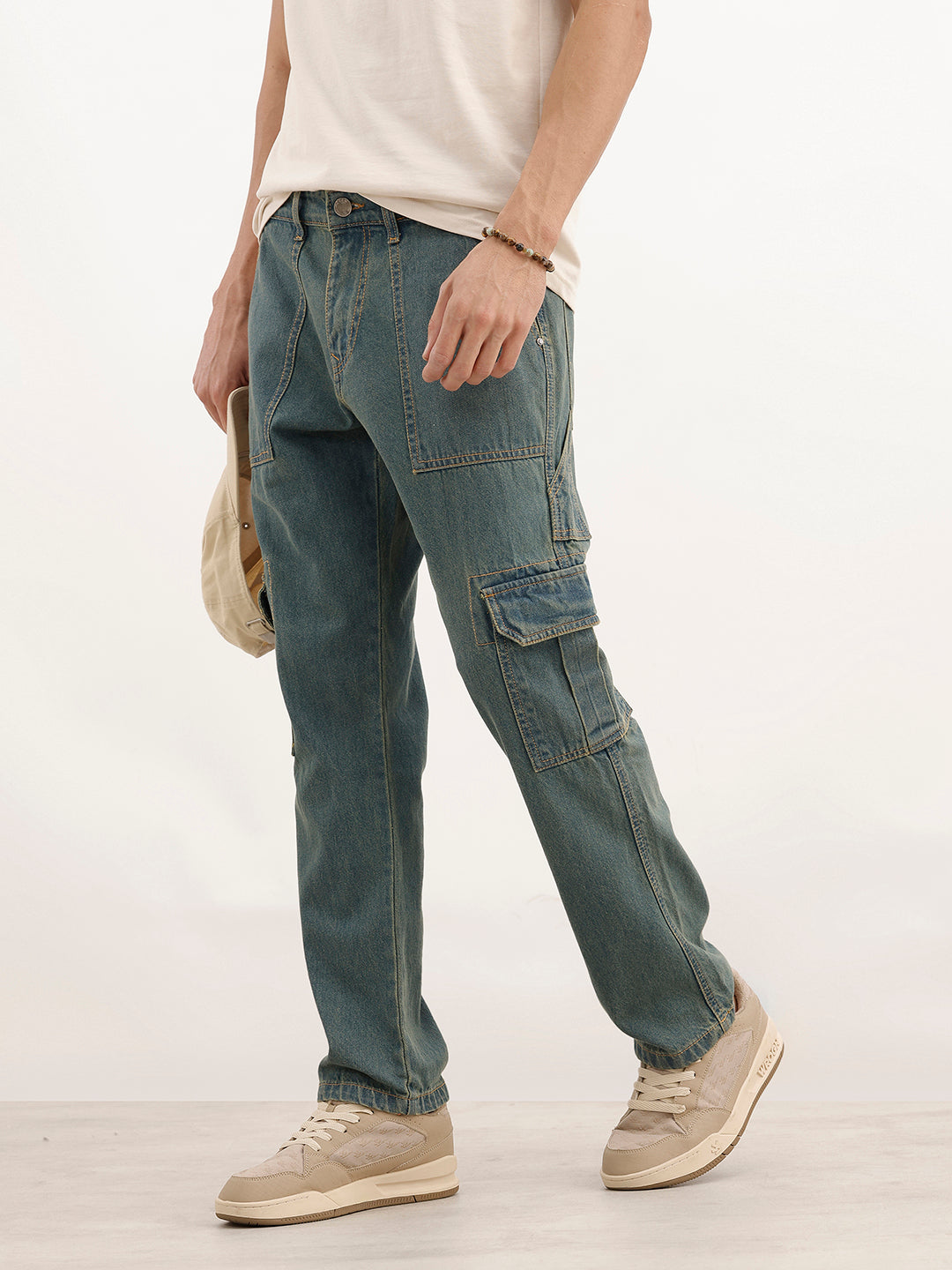 Relaxed Fit Cargo Jeans | Blue