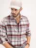 Slim Fit Checkered Full Sleeve Shirt | Red