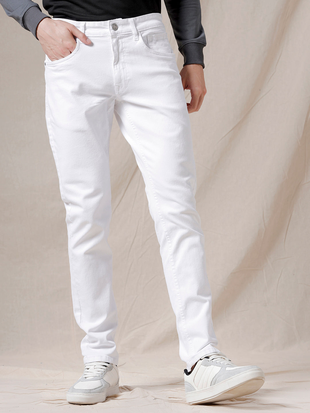 White And Cool Solid Jeans