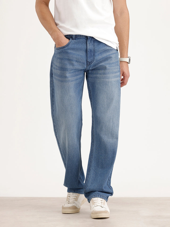 Anti Fit Faded Denim Jeans | Light Blue