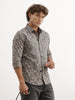 Slim Fit Full Sleeve AOP Shirt | Grey