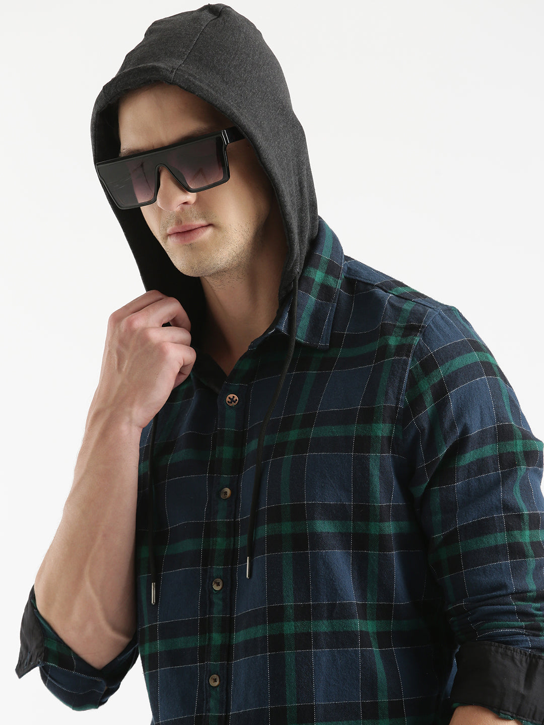 Hooded Check Shirt