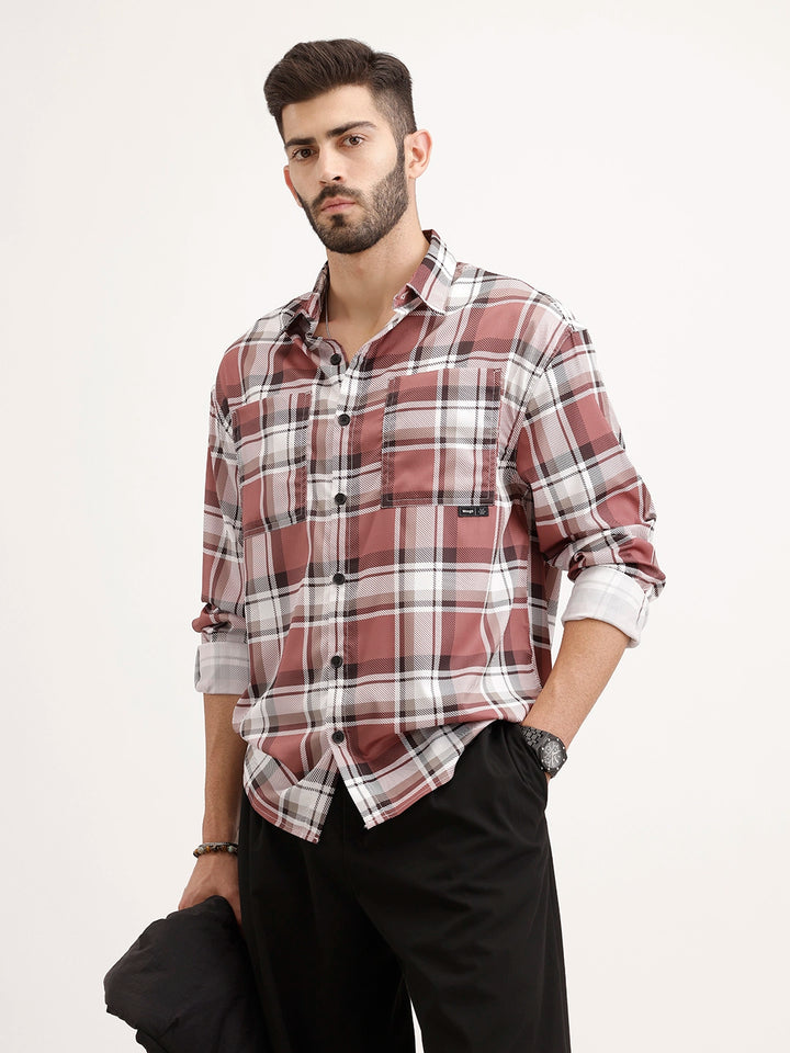 Oversized Fit Double Pocket Shirt | Rust