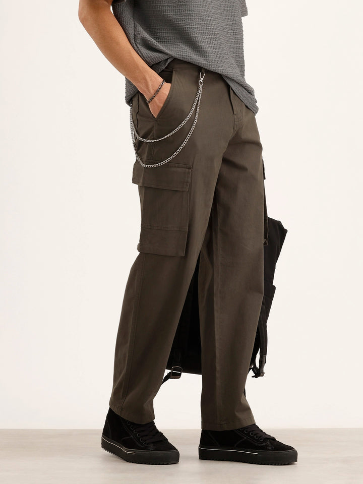 Loose Fit Cargo Trouser | Olive