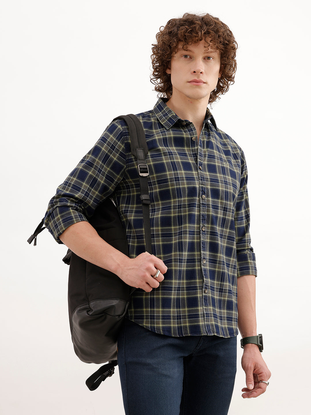 Slim Fit Checkered Shirt | Green