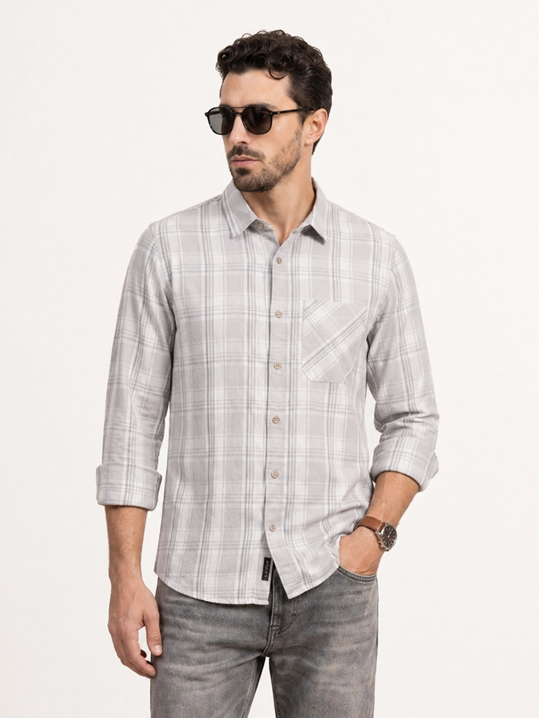 Regular Slim Fit Shirt | Grey