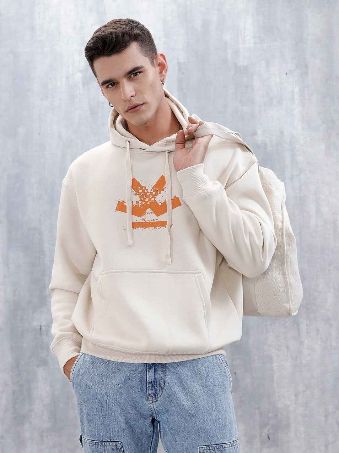 Wrogn Oversized Graphic Hoodie For Men | Tapioca