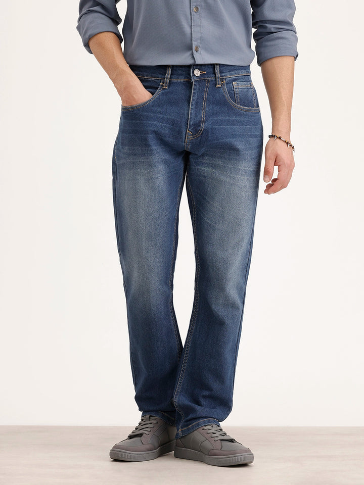 Faded Relaxed Fit Denim Jeans | Light Blue