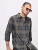 Grey Squares Checked Shirt