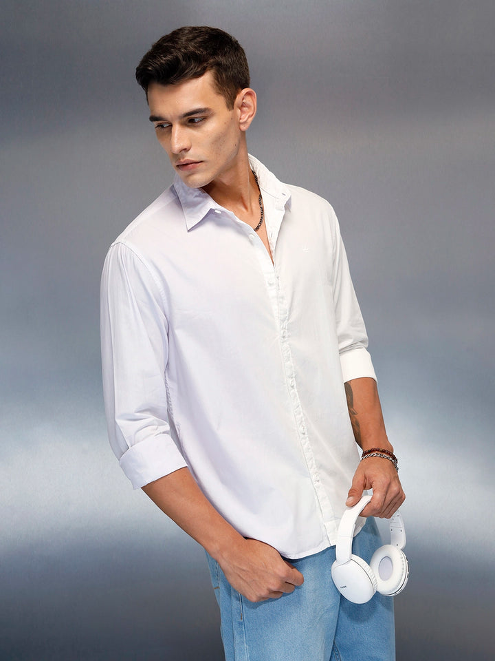 Men's Casual Comfort Fit Shirt | White