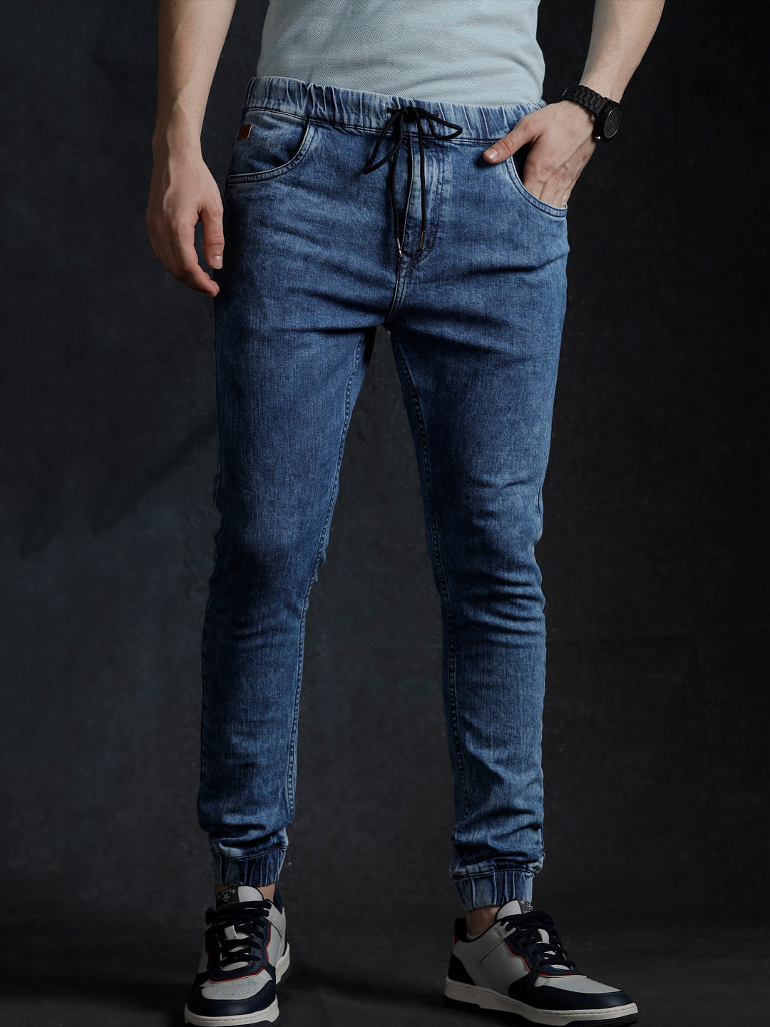 Mid Rise Denim Jogger