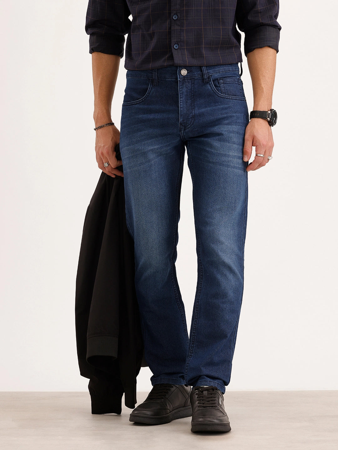 Slim Fit Faded Denim Jeans | Blue