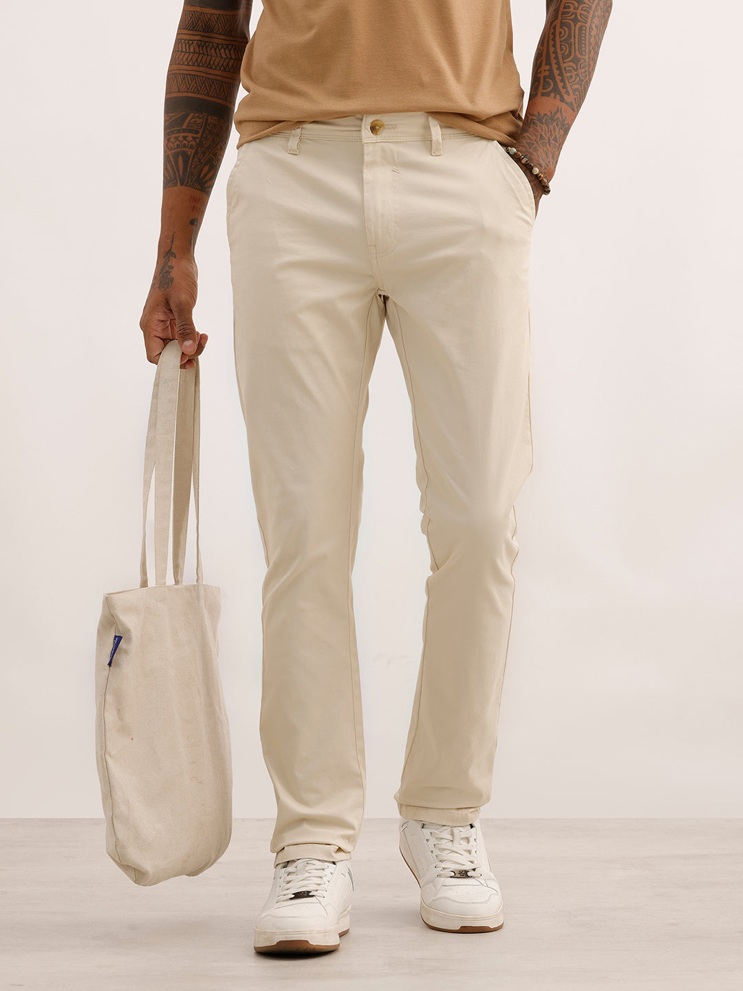 Classic Solid Slim Fit Trouser | Cream | WTR0200SL4048S