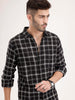 Regular Fit Checkered Shirt | Black