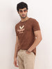 Classic Slim Fit Placement Printed T-Shirt | Brown