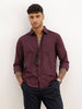 Regular Fit Textured Full Sleeve Shirt | Wine | WWSH9186F