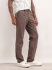 Solid Straight Fit Pleated Trouser | Grey