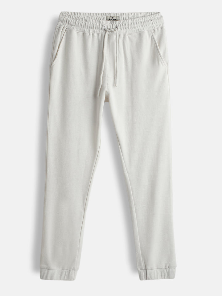 Solid Beige Regular Fit Jogger