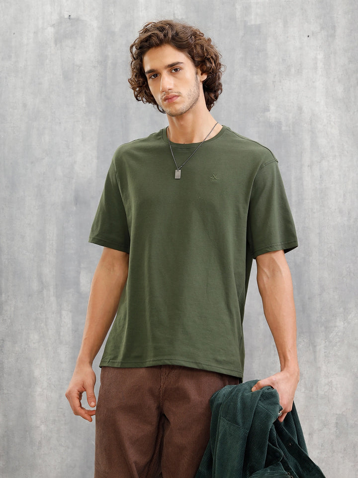 Solid Oversized T-Shirt | Olive