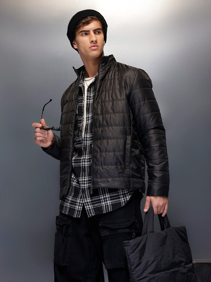 Men's Regular Fit Puffer Jacaket   |  Black