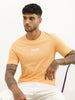 Classic Slim Fit Placement Printed T-Shirt | Orange