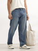 Loose Fit Faded Denim Jeans | Light Blue
