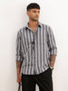 Slim Fit Striped Shirt | Grey | WSH02FSSL7138W