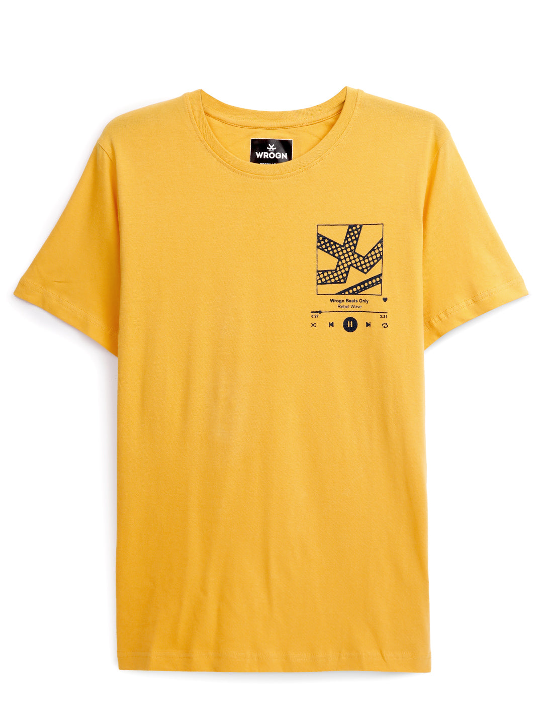 Rebel Wave Yellow Printed T-Shirt