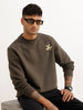 Comfort Fit Placement Printed Sweatshirt | Olive