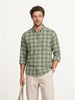 Slim Fit Checkered Shirt | Olive
