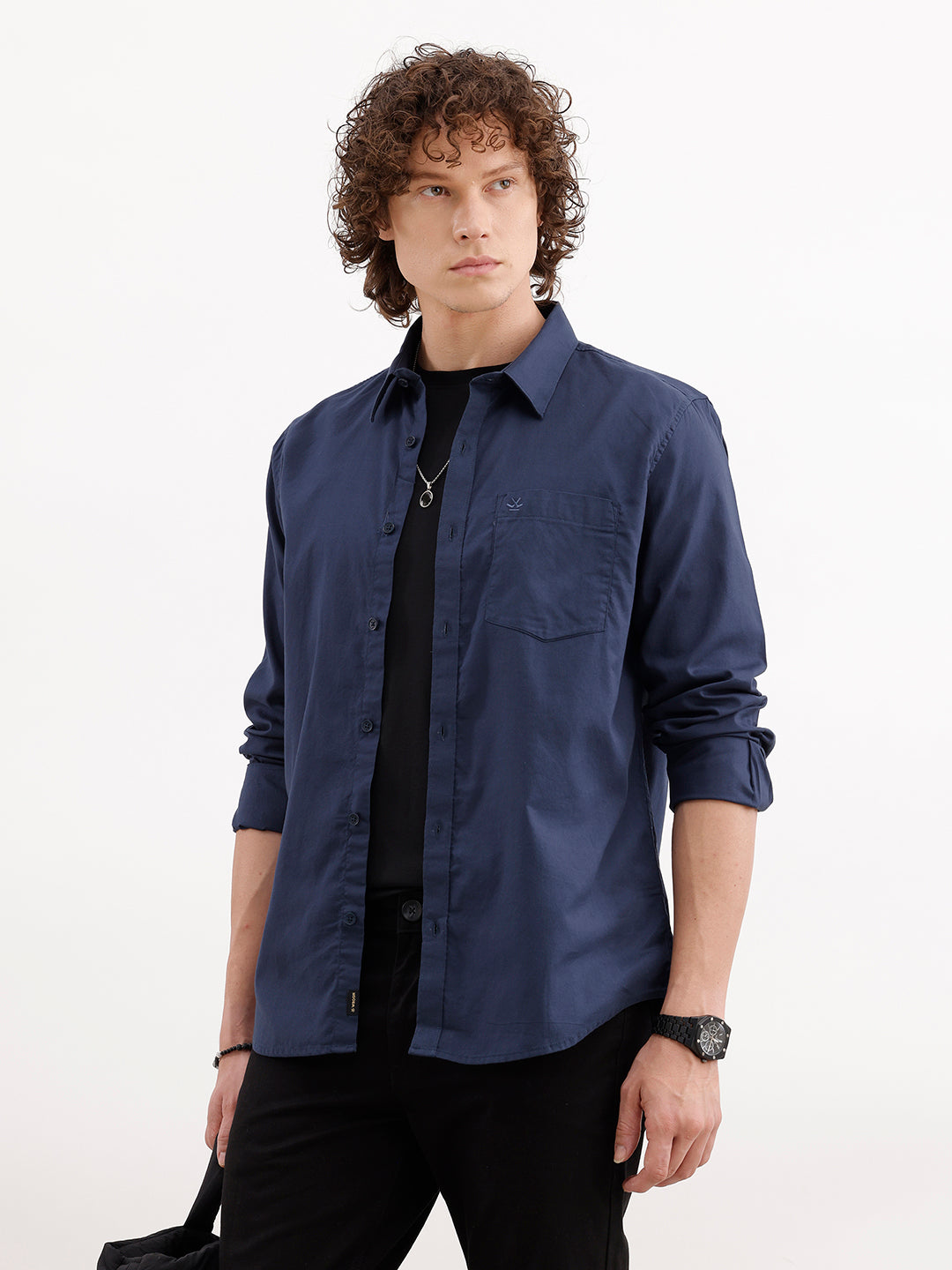 Solid Slim Fit Shirt | Blue