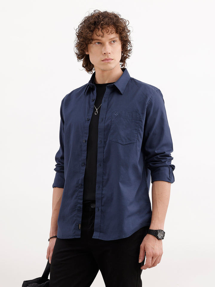 Solid Slim Fit Shirt | Blue
