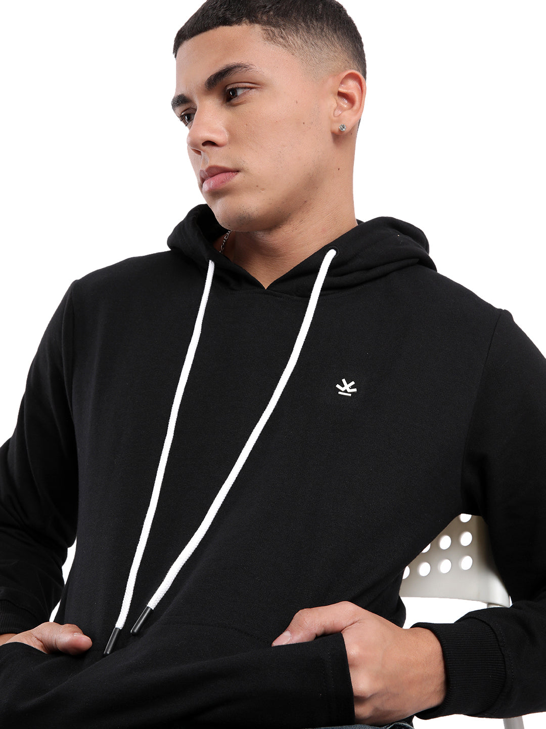 Black Casual Full Sleeve Hoodie