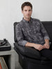 Slim Fit AOP Shirt | Grey