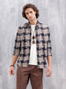Patchwork Multi-Weave Check Slim Fit Shirt | Black