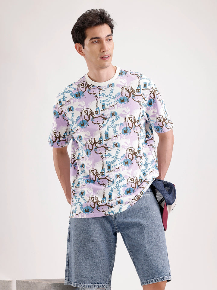 Classic Oversized AOP T-Shirt  | Off White