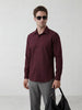 Solid Slim Fit Full Sleeve Shirt | Wine