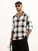Classic Slim Fit Checkered Shirt | Black